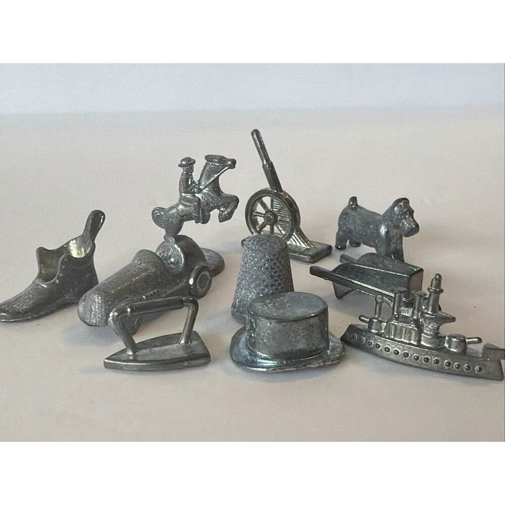 Monopoly Replacement Tokens Battleship Dog Horse Boot Cannon Hat Thimble Vintage